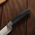 Набор ножей кухонных на подставке, 6 предметов: 5 ножей 8.5 см, 12 см, 12 см, 19.7 см, 19 см, ножницы, чёрный - Фото 6