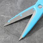 Набор ножей кухонных на подставке, 6 предметов: 5 ножей 8,5 см, 12 см, 12 см, 19,7 см, 19 см, ножницы, цвет голубой - Фото 5