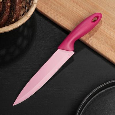 Нож кухонный с антиналипающим покрытием Доляна «Яркий луч», лезвие 15 см, цвет МИКС