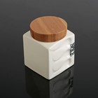 Набор банок керамических для сыпучих продуктов на деревянной подставке «Эстет. Волны», 4 предмета - Фото 3