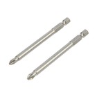 Биты ТУНДРА, намагниченные, сталь CrV, PH2×90 мм, 2 шт. - Фото 3