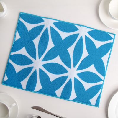 Коврик для сушки посуды Доляна «Призма», 30×40 см, микрофибра, цвет голубой