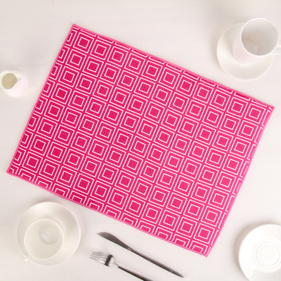 Коврик для сушки посуды Доляна «Квадраты», 38×51 см, микрофибра, цвет розовый