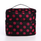 Косметичка дорожная на молнии с ручкой, с 2 отделами, с рисунком, чёрная - Фото 4