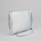 Сумка женская, отдел на молнии, длинный ремень, цвет серебристый - Фото 1