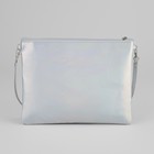 Сумка женская, отдел на молнии, длинный ремень, цвет серебристый - Фото 3