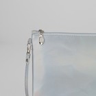 Сумка женская, отдел на молнии, длинный ремень, цвет серебристый - Фото 4