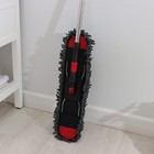 Швабра для мытья пола Доляна, плоская, микрофибра букли, железный флаундер, телескопическая стальная ручка, 62×13×84(130) см - Фото 6