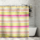 Штора для ванны Доляна «Полоска», 180×180 см, полиэстер, цвет жёлто-розовый - Фото 2
