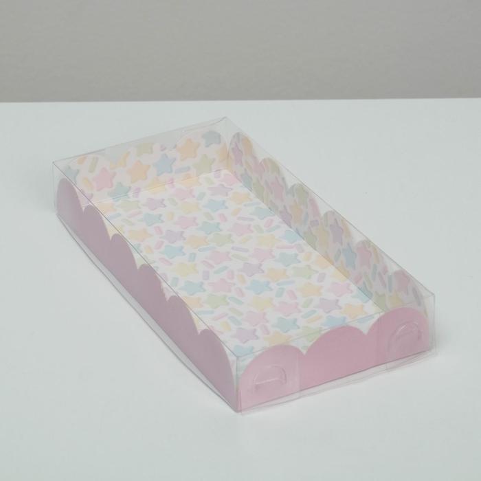 Коробка для кондитерских изделий с PVC-крышкой «Карамельки», 10.5 × 21 × 3 см - Фото 1