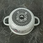 Кастрюля эмалированная «Весенний романс», 1,5 л, d=16 см, стеклянная крышка, цвет белый - фото 26517055