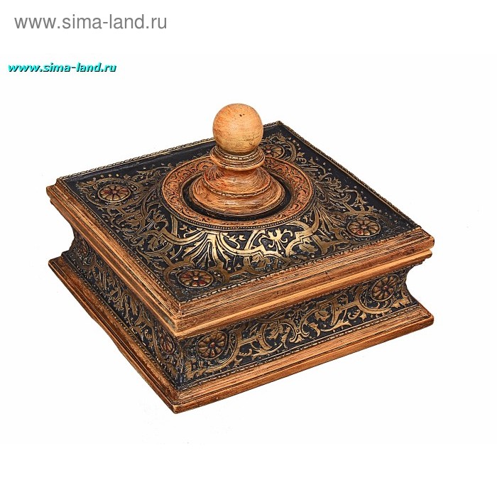 шкатулка полистоун "Эмир" 13*18*18 см - Фото 1
