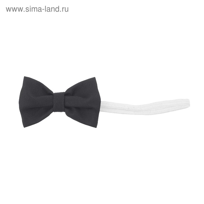 Карнавальный галстук-бабочка черный габардин - Фото 1