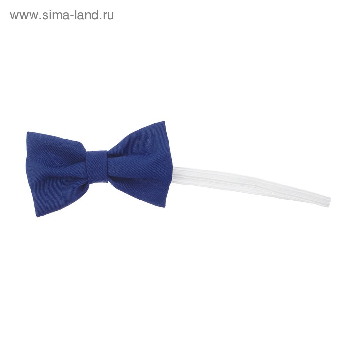 Карнавальный галстук-бабочка синий габардин - Фото 1