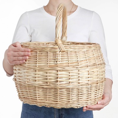 Корзина плетёная «Грибная», 38×32×42 см, 15 л, ручное плетение, лоза