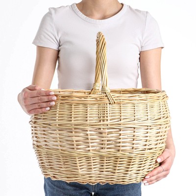 Корзина плетёная «Грибная», 40×34×42 см, 20 л, ручное плетение, ива