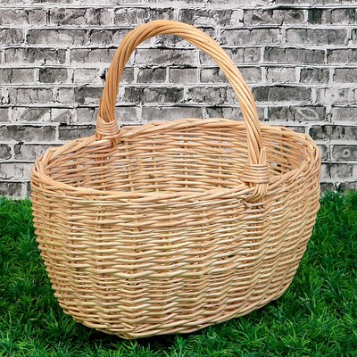 Корзина плетёная «Ягодное лукошко», дно:24×16 см, верх: 28×23 см, H=14/27 см, лоза