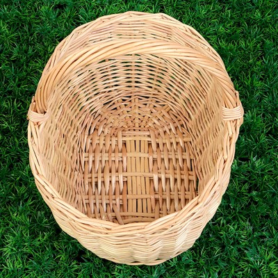 Корзина плетёная «Ягодное лукошко», дно:24×16 см, верх: 28×23 см, H=14/27 см, лоза