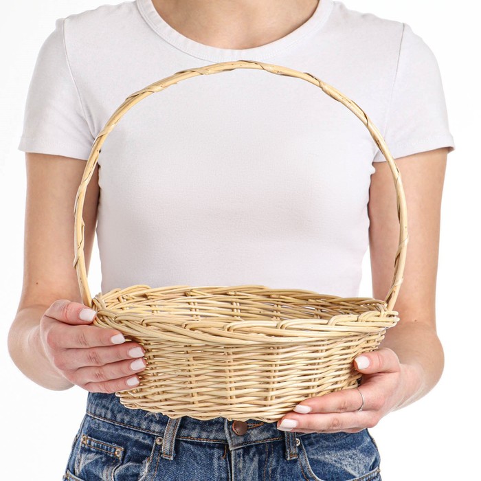 Корзина плетёная «Карина», дно=21 см, верх=28 см, H=8/29 см, ива - Фото 1