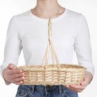 Корзина плетёная для хранения «Карина», 30×24×7 см, ручка h=20 см, лоза - Фото 1