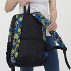 Рюкзак молодёжный, отдел на молнии, 2 наружных кармана, 2 боковые сетки, цвет чёрный - Фото 5