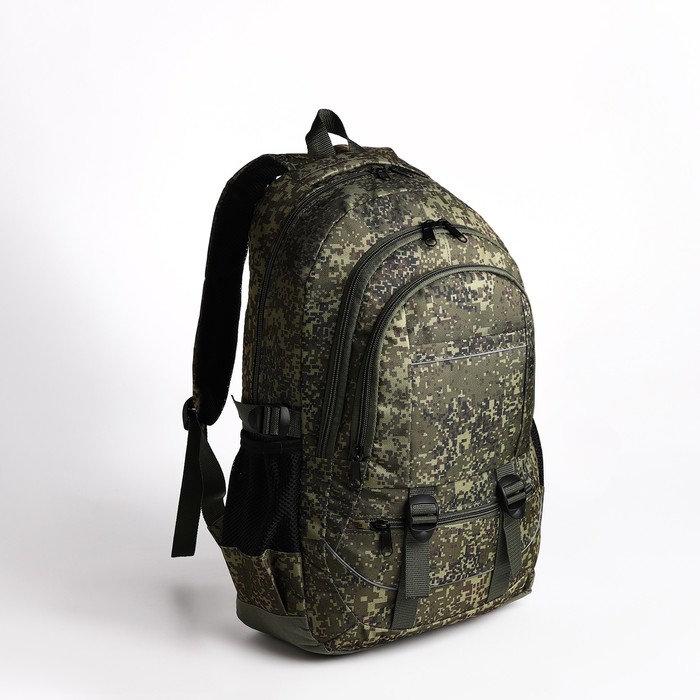 Рюкзак туристический, 22 л, 2 отдела на молниях, 5 наружных карманов, «ЗФТС», цвет камуфляж/хаки - Фото 1