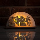 Соляной светильник "Заяц и Миша", деревянный декор, цельный кристалл, 18 х 10 х 6 см - Фото 1