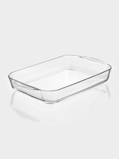 Форма для запекания Paşabahçe Borcam, 3.5 л, прямоугольная, жаропрочное стекло, прозрачная