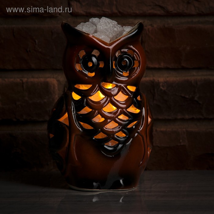 Соляной светильник "Сова средняя", керамика, 13 х 20 х 9 см - Фото 1