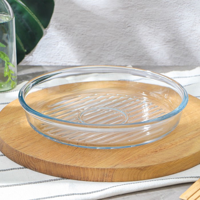 Форма для запекания Paşabahçe Grill Borcam, 1.6 л, d=26 см, жаропрочное стекло, прозрачная - Фото 1