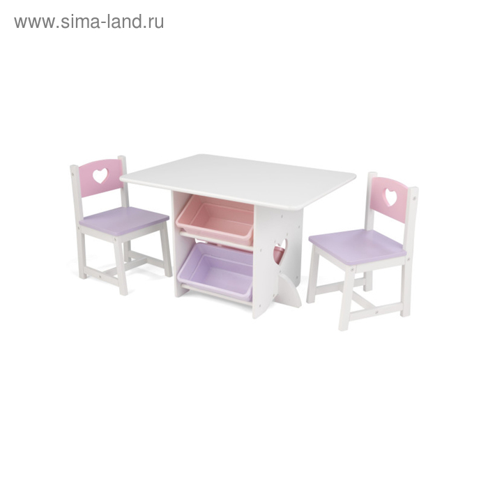 Набор детской мебели Heart, стол, 2 стула, 4 ящика - Фото 1
