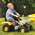Трактор — экскаватора педальный, цвет жёлто-чёрный - фото 8953234
