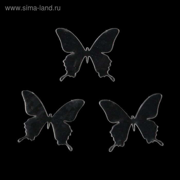 Набор украшений из акрила (3 шт) "Бабочки маленькие" - Фото 1