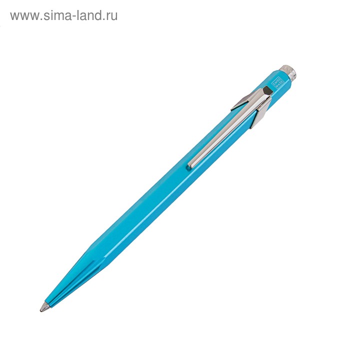 Ручка шариковая автомат Carandache Office Popline Metal-X (849.671) (M) синий стержень, бирюзовая - Фото 1