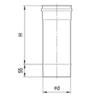 Дымоход нержавеющий «Феррум», 430/0.8 мм, ф150, L=0.5 м, шт. - фото 22914348