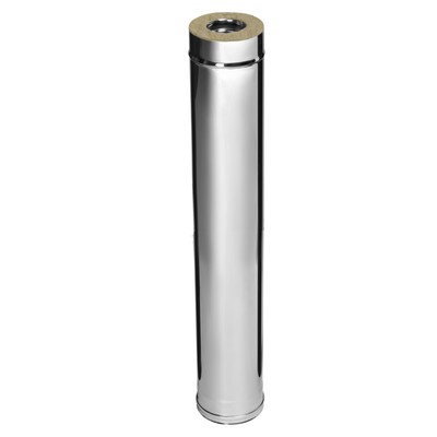 Дымоход утеплённый нержавеющий «Феррум», 430/0.8 мм, зеркальный нержавеющий ф120/200, L=1 м, по воде,