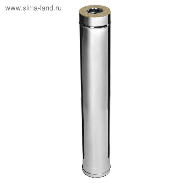 Дымоход утеплённый нержавеющий «Феррум», 430/0.8 мм, зеркальный нержавеющий ф120/200, L=1 м, по воде, - Фото 1