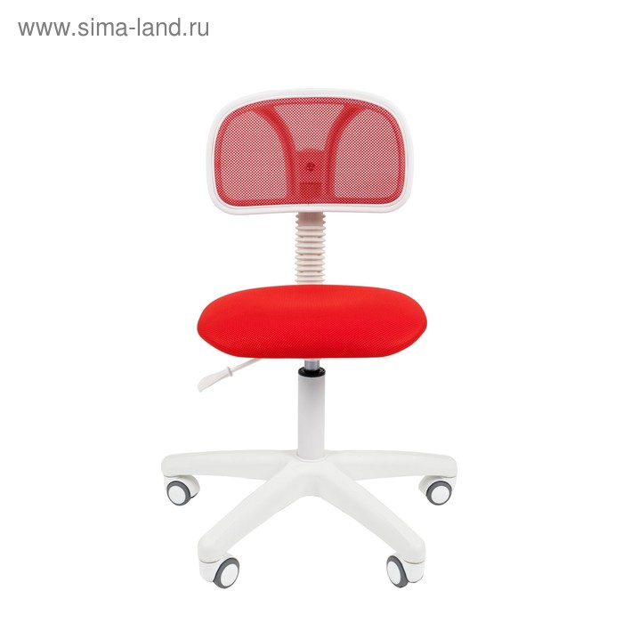 Офисное кресло Chairman 250, белый пластик, ткань красная - Фото 1