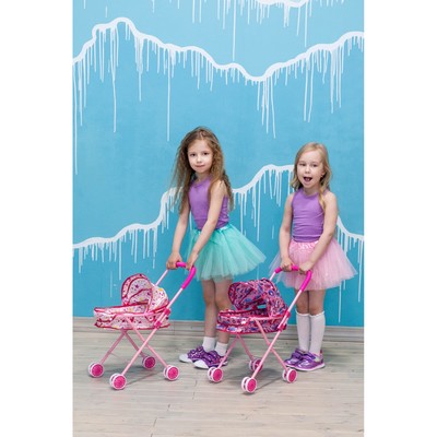 Коляска универсальная из атласа «Кошечка» металлический каркас