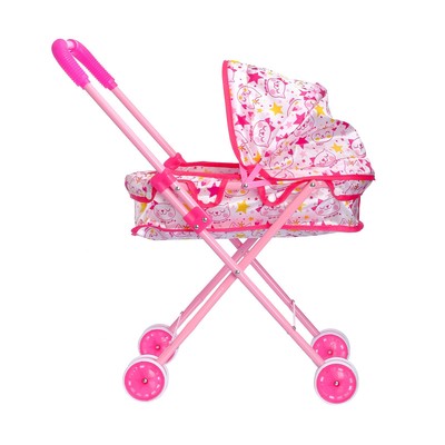 Коляска универсальная из атласа «Кошечка» металлический каркас