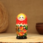 Матрёшка «Земляничка», красный платок, 3 кукольная, 10-12 см - фото 4519169