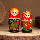 Матрёшка дерево «Земляничка», красный платок, 3 кукольная, 10-12 см - Фото 9