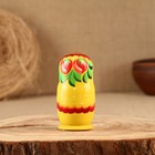 Матрёшка дерево «Земляничка жёлтое платье», 3 кукольная, 10 см - Фото 2