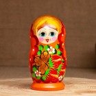 Матрёшка «Земляничка», оранжевое платье, 3 кукольная, 10-12 см - Фото 3