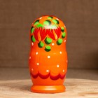 Матрёшка дерево «Земляничка», оранжевое платье, 3 кукольная, 10-12 см - Фото 4