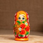 Матрёшка дерево «Земляничка», оранжевое платье, 3 кукольная, 10-12 см - Фото 7