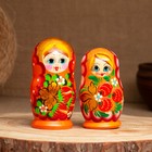Матрёшка дерево «Земляничка», оранжевое платье, 3 кукольная, 10-12 см - Фото 9