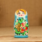 Матрёшка дерево «Земляничка», голубое платье, 3 кукольная, 10-12 см - Фото 3