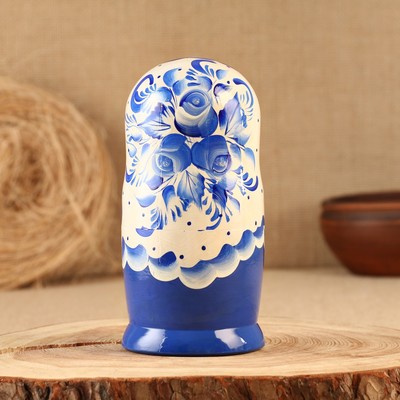 Матрёшка «Гжель», синее платье, 5 кукольная, 18 см