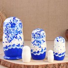 Матрёшка дерево «Гжель», синее платье, 5 кукольная, 18 см - Фото 8